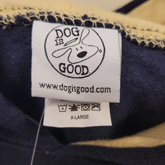 Dog Is Good Men's Graphic Hoodie Size XL Navy Blue "Never Walk Alone" NWT - Picture 4 of 9